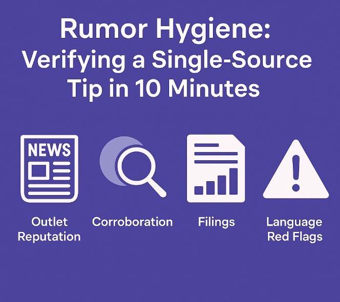 Rumor Hygiene: Verifying a Single-Source Tip in 10 Minutes
